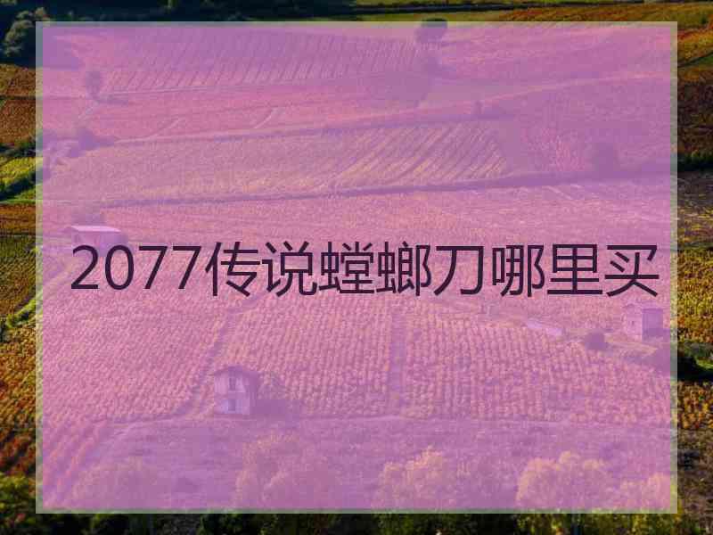 2077传说螳螂刀哪里买