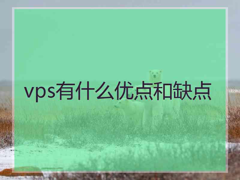 vps有什么优点和缺点