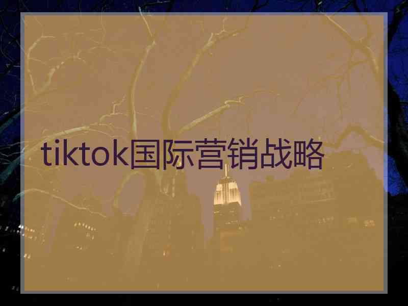 tiktok国际营销战略