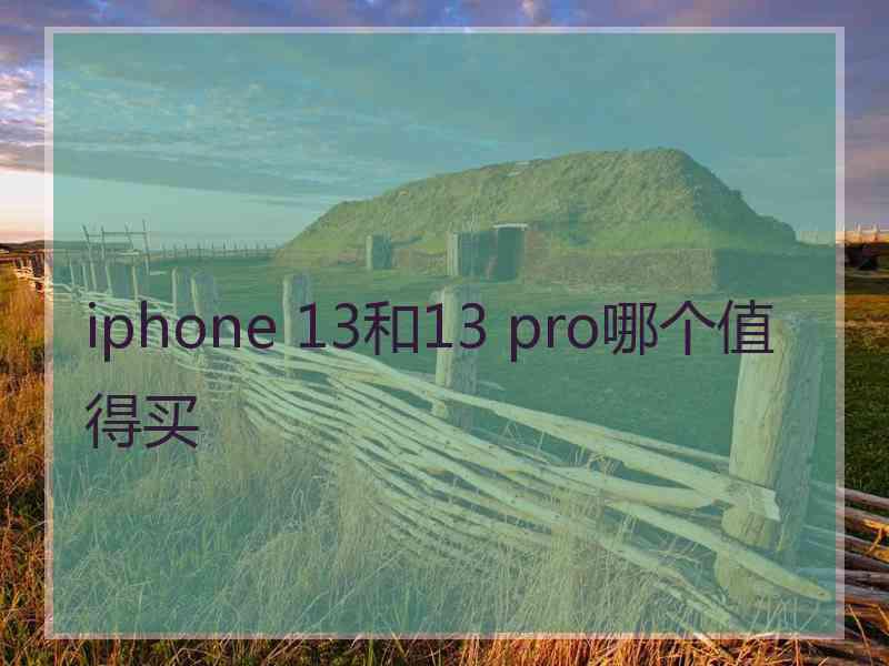 iphone 13和13 pro哪个值得买