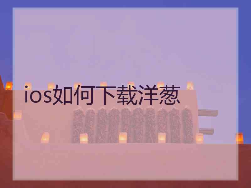 ios如何下载洋葱