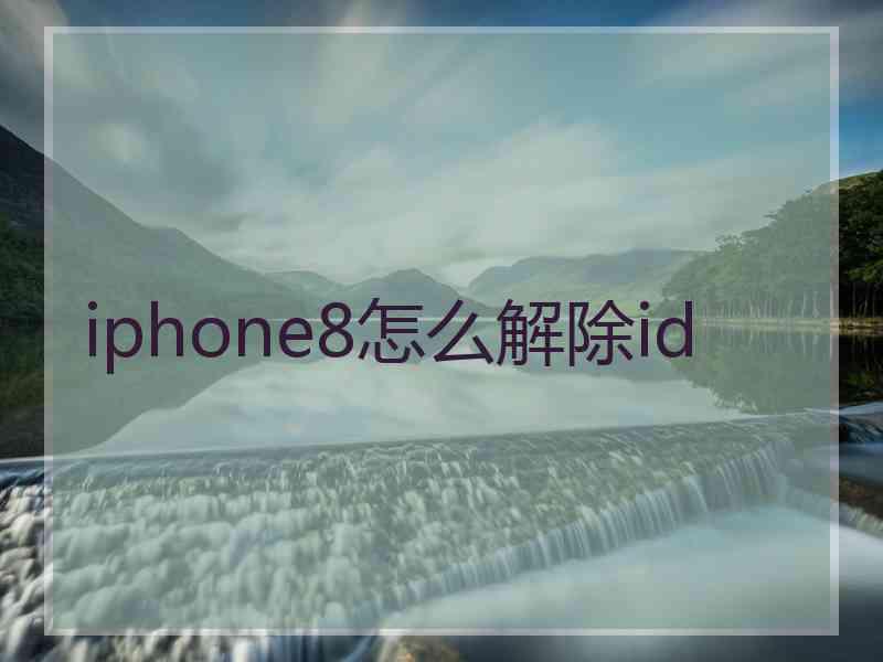 iphone8怎么解除id