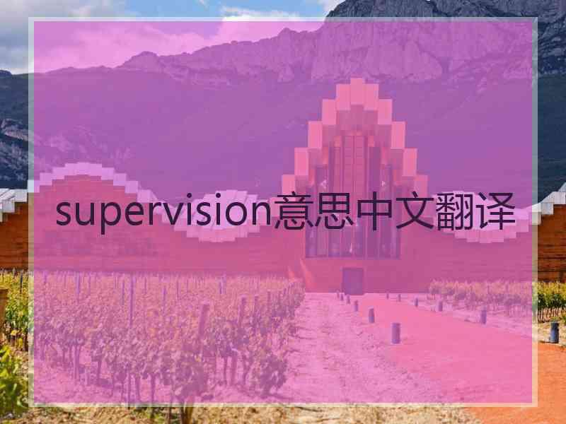 supervision意思中文翻译