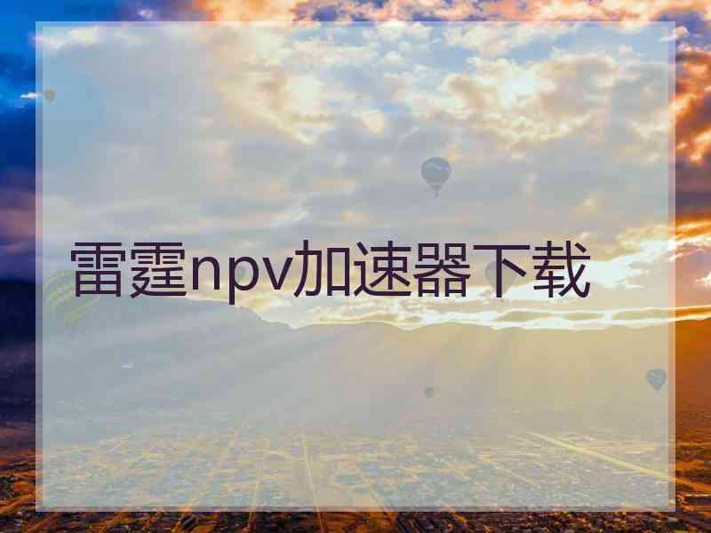 雷霆npv加速器下载