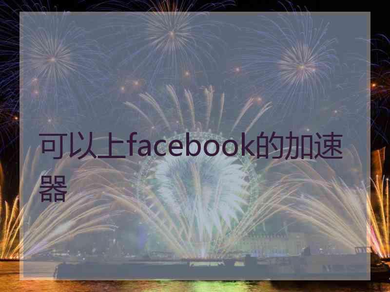 可以上facebook的加速器